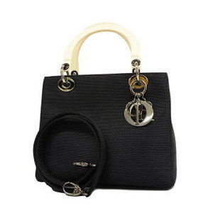 Christian Dior Lady Dior Straw Shoulder Bag